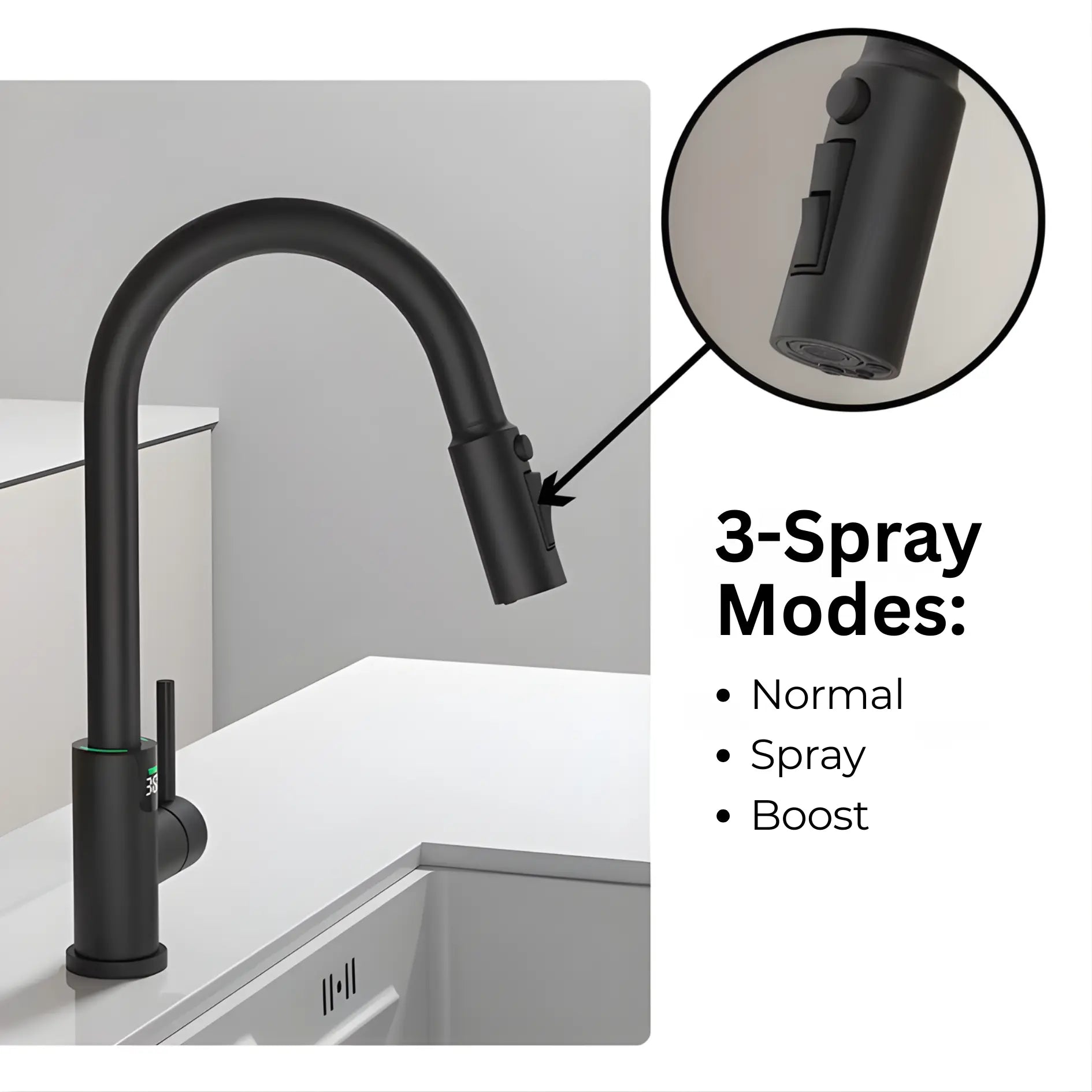 Mulle Pull-Down LED Temperature Display Kitchen Tap