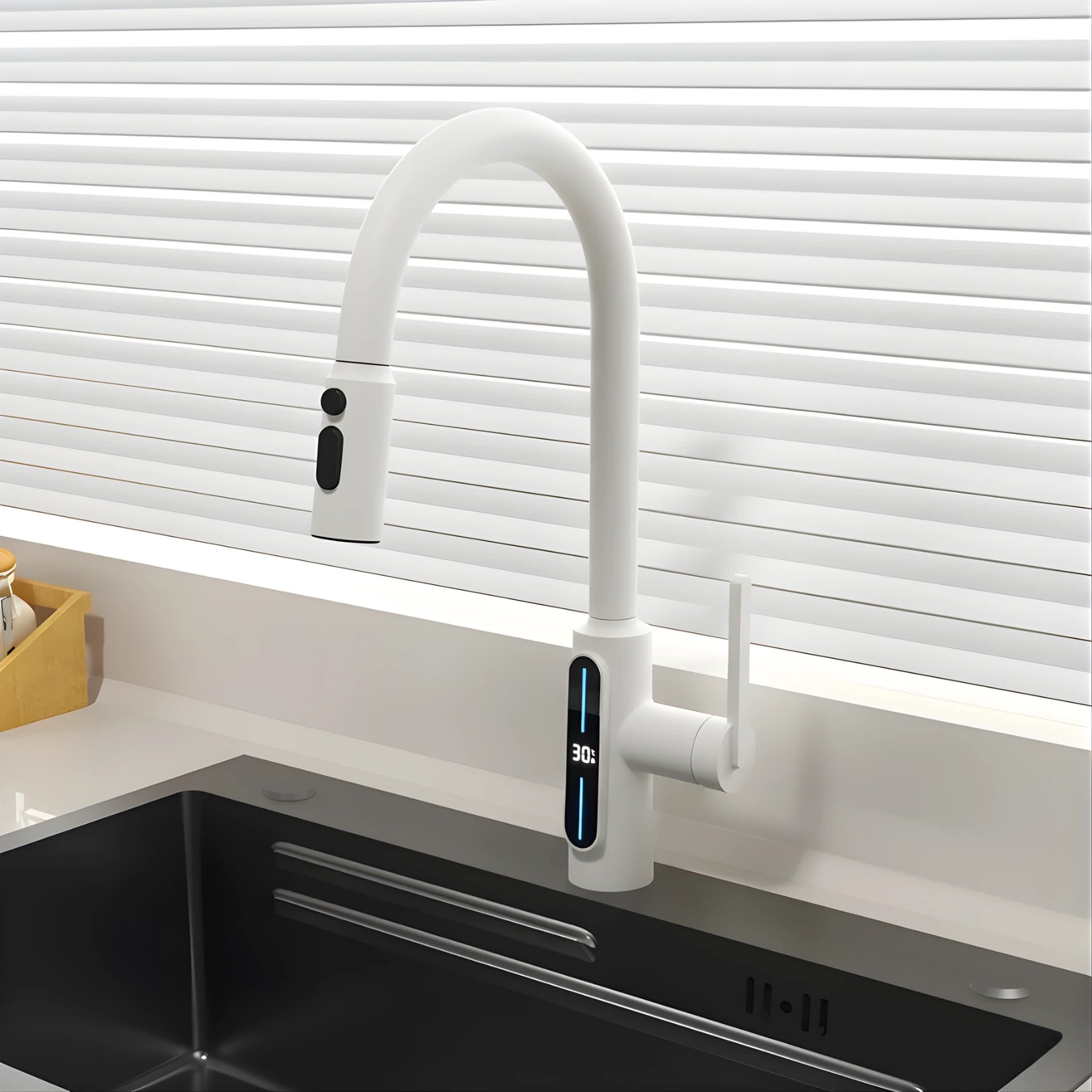 Kona Pull-Down Kitchen Tap With Temperature Display