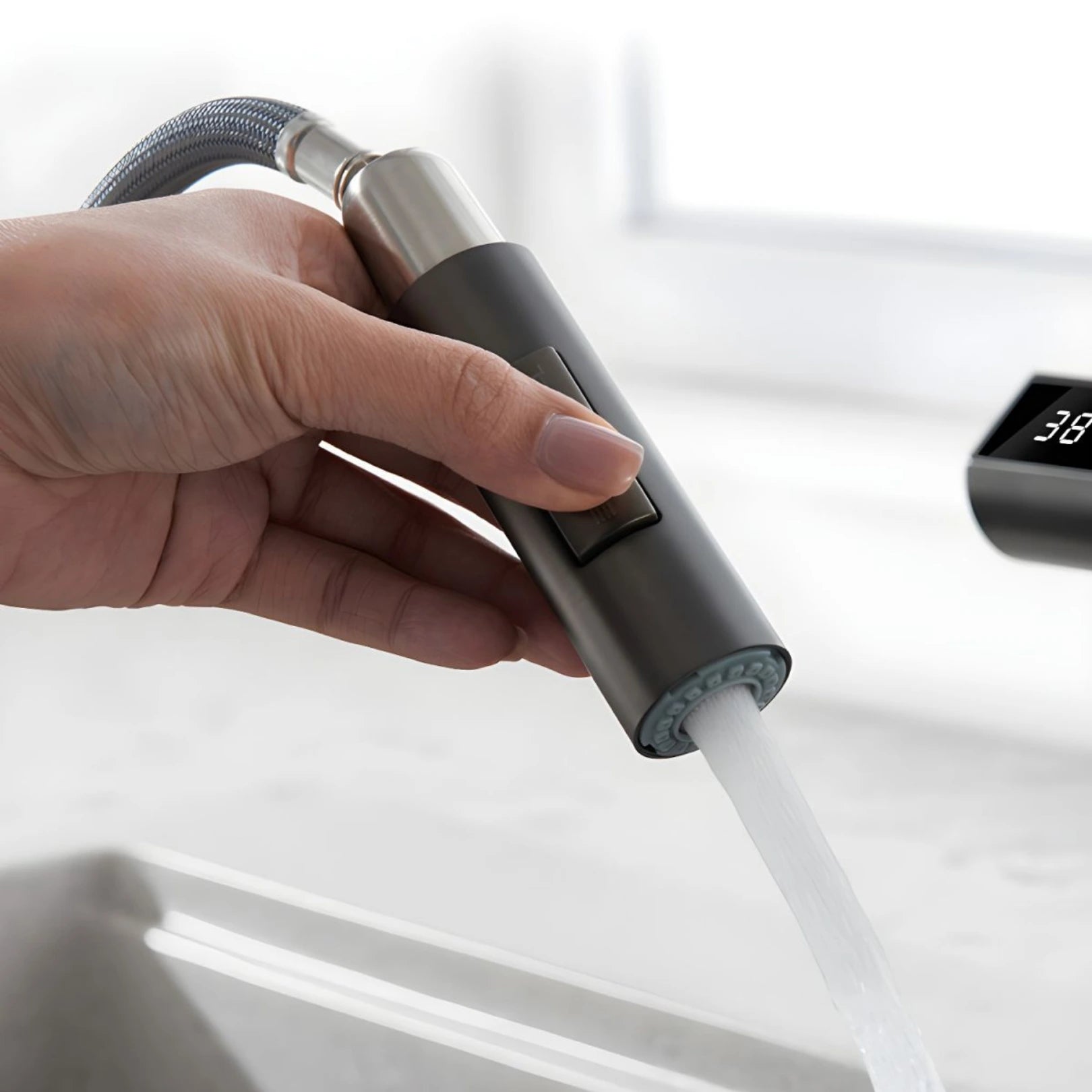 Tume Pull-Down Kitchen Tap with Temperature Display