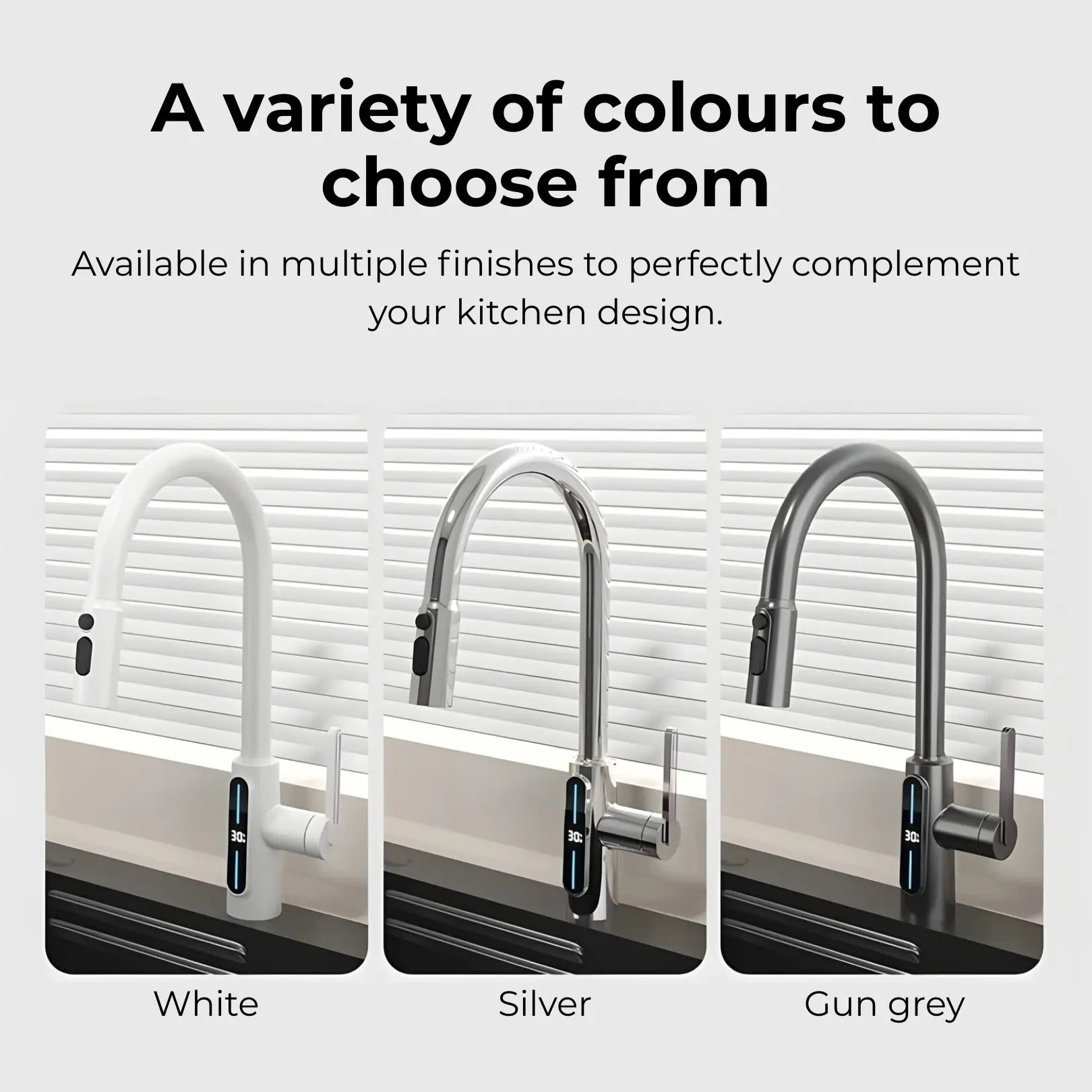 Kona Pull-Down Kitchen Tap With Temperature Display