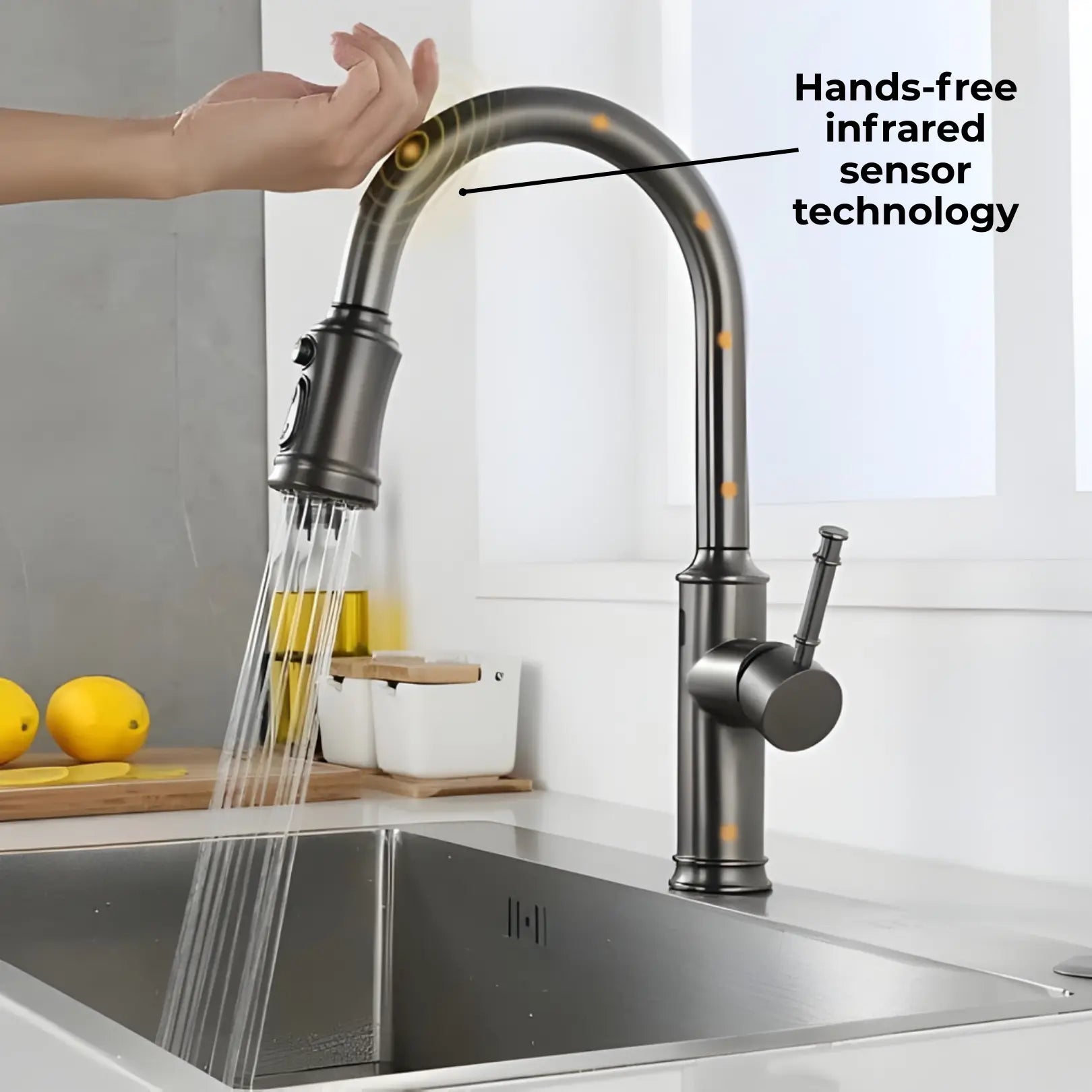 Manu Touchless Pull-Down Kitchen Tap